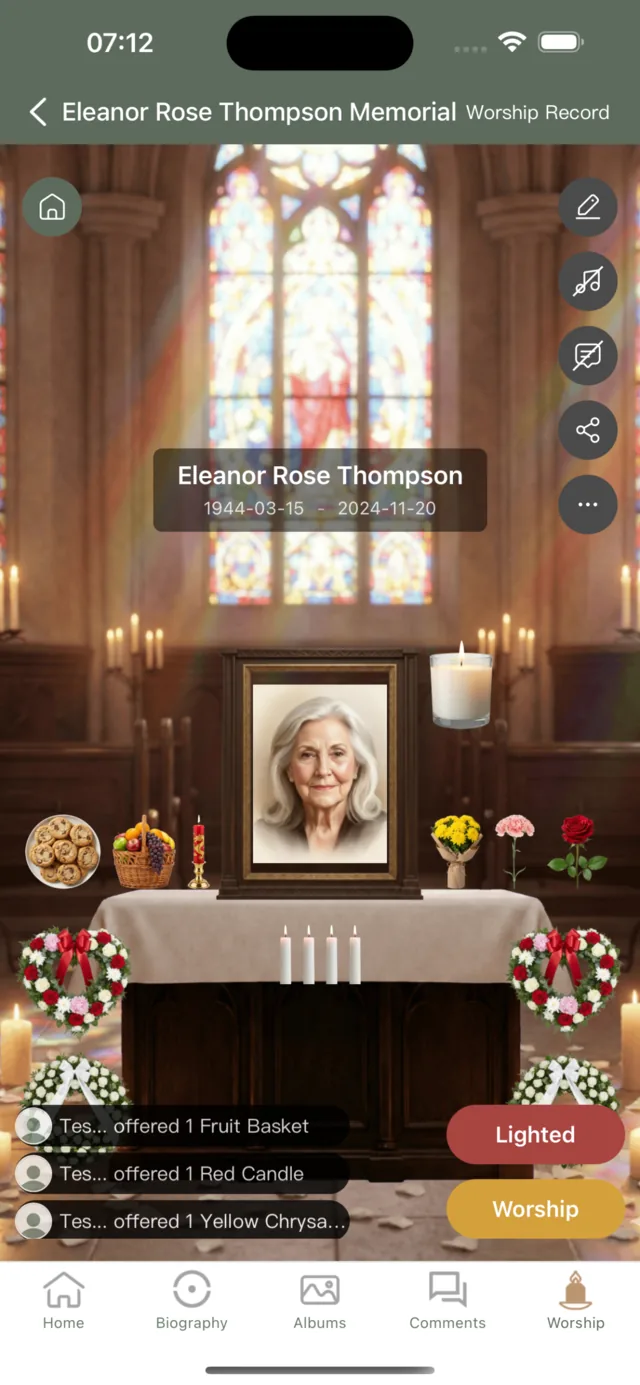 Candles & Tributes — GetMemorial